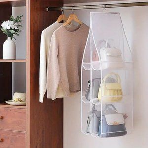 NEW! Closet Organizer Space Saving Hanging Storage | Purses Handbags Bags Shoes